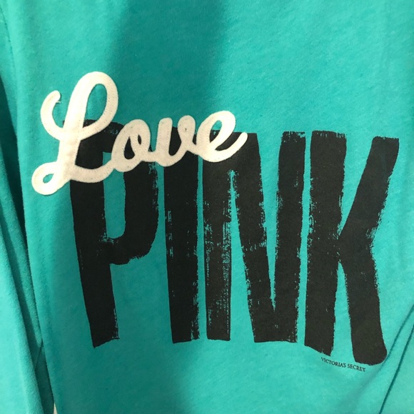 3/$15 Victoria’s Secret PINK teal zipper hoodie - Picture 10 of 10